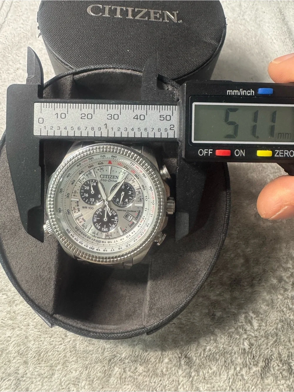 #212 Citizen Silver and Black Eco-Drive Chronograph Men’s Watch